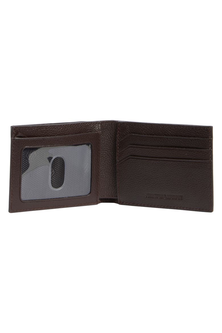 Pebbled Leather Bifold Wallet, Alternate, color, DARK BROWN