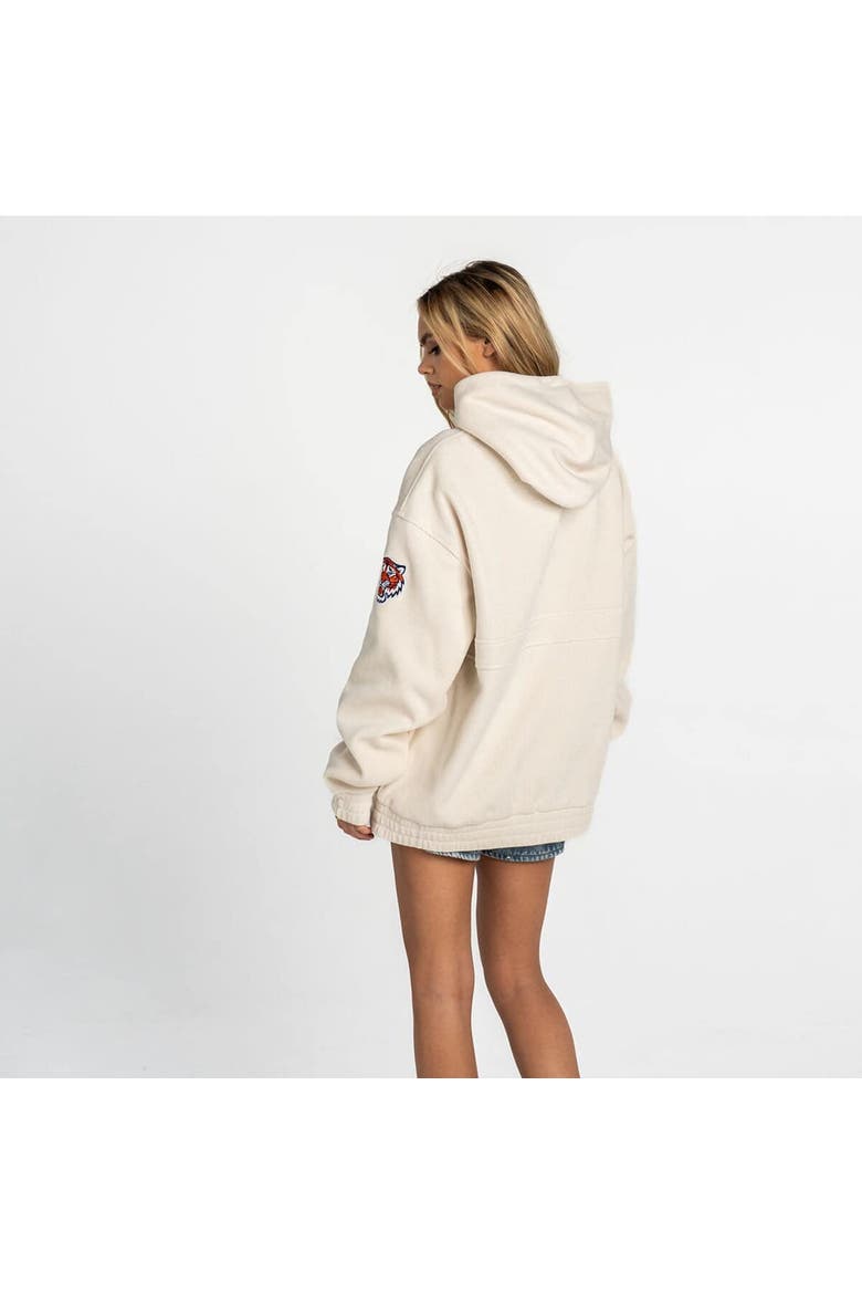 Women's The Wild Collective  Cream Detroit Tigers Oversized Cord Tri-Blend Hoodie, Alternate, color, Cream