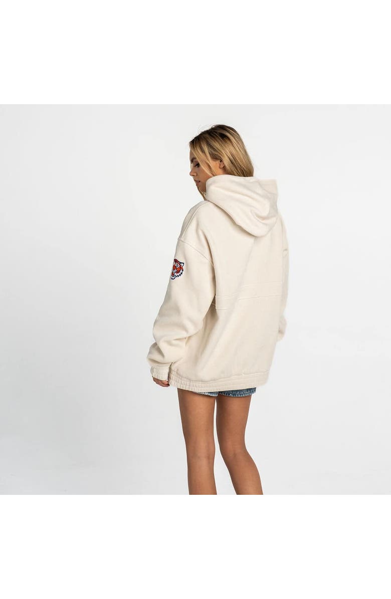 THE WILD COLLECTIVE Women's The Wild Collective Cream Detroit Tigers Oversized Cord Tri-Blend Hoodie, Alternate, color, Cream