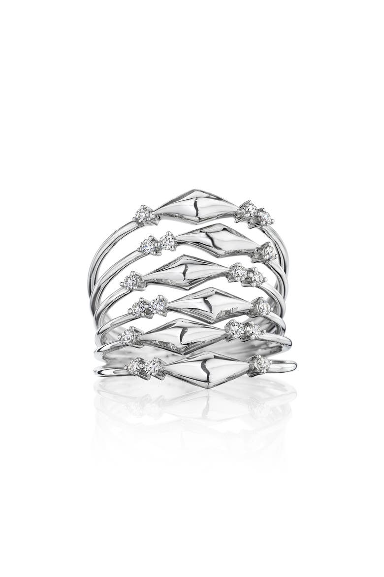 Luminus Stacked Diamond Ring, Main, color, WHITE GOLD