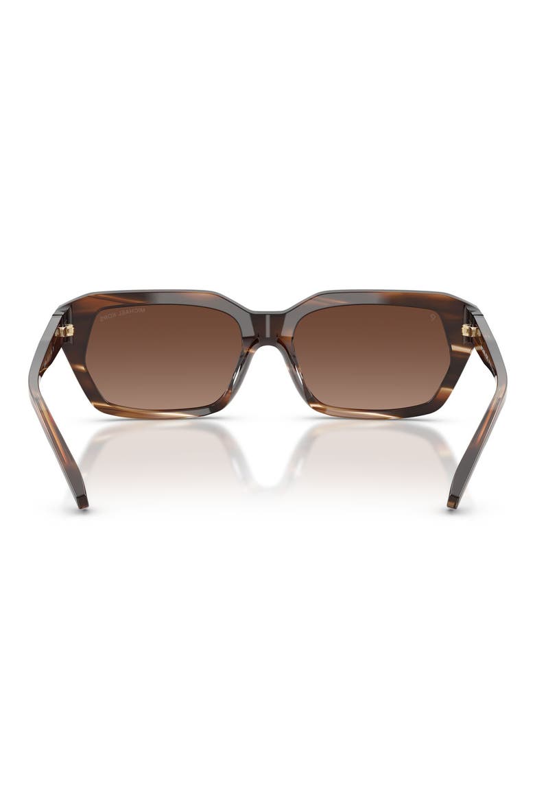 Lake Tahoe 54mm Gradient Polarized Rectangular Sunglasses, Alternate, color, BROWN HORN / BROWN SOLID POLAR