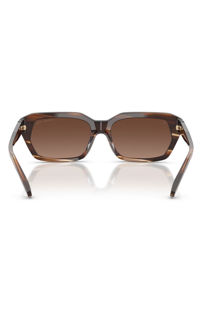 Michael Kors Lake Tahoe 54mm Gradient Polarized Rectangular Sunglasses, Alternate, color, Brown Horn / Brown Solid Polar