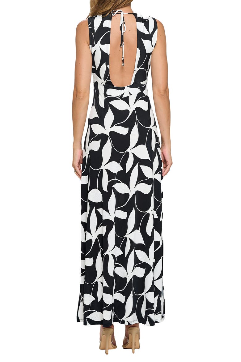 Open Back Maxi Dress, Alternate, color, BLACK/ WHITE