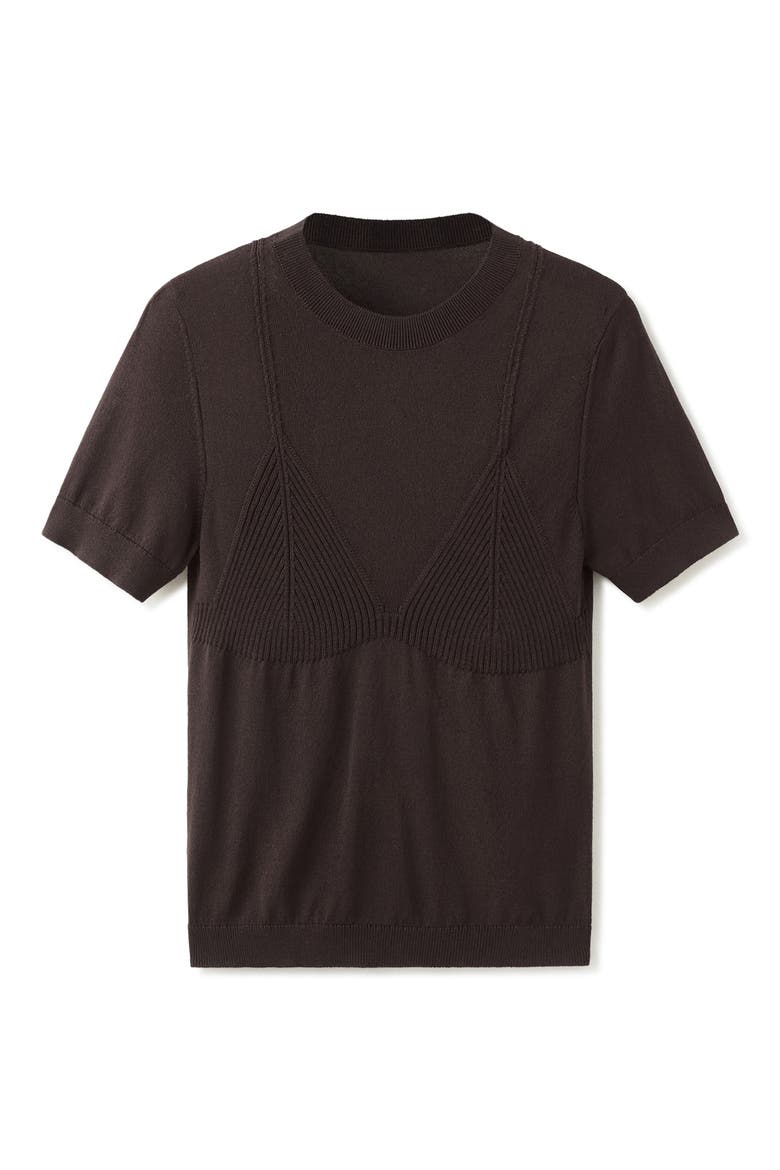 Short Sleeve Sweater, Alternate, color, BROWN