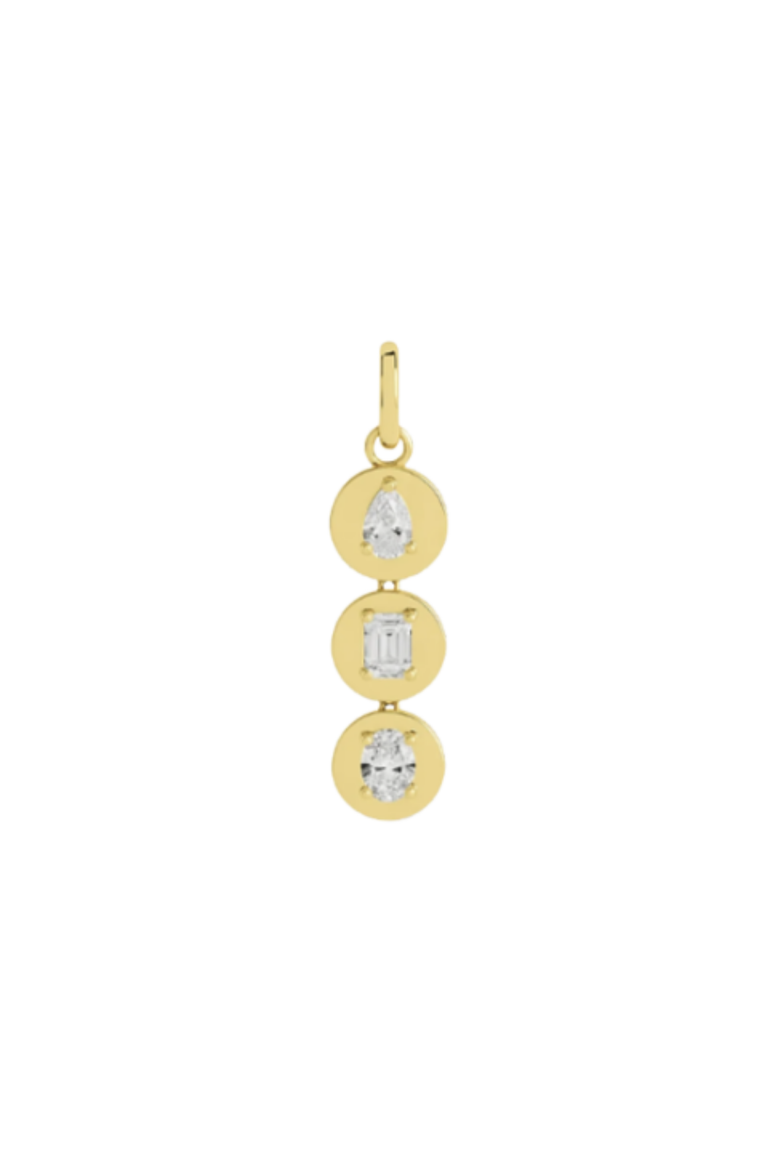 Disc Lab Diamond Pendant in 14K, Main, color, Yellow Gold