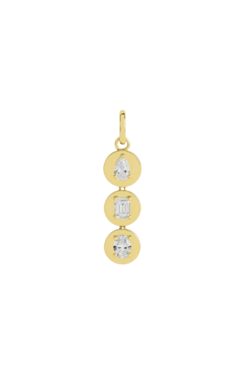 Disc Lab Diamond Pendant in 14K