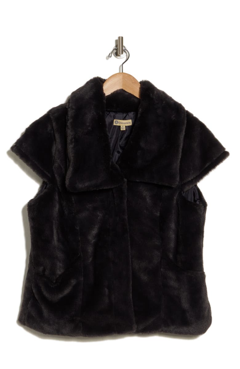 Democracy Faux Fur Cap Sleeve Jacket, Main, color, 