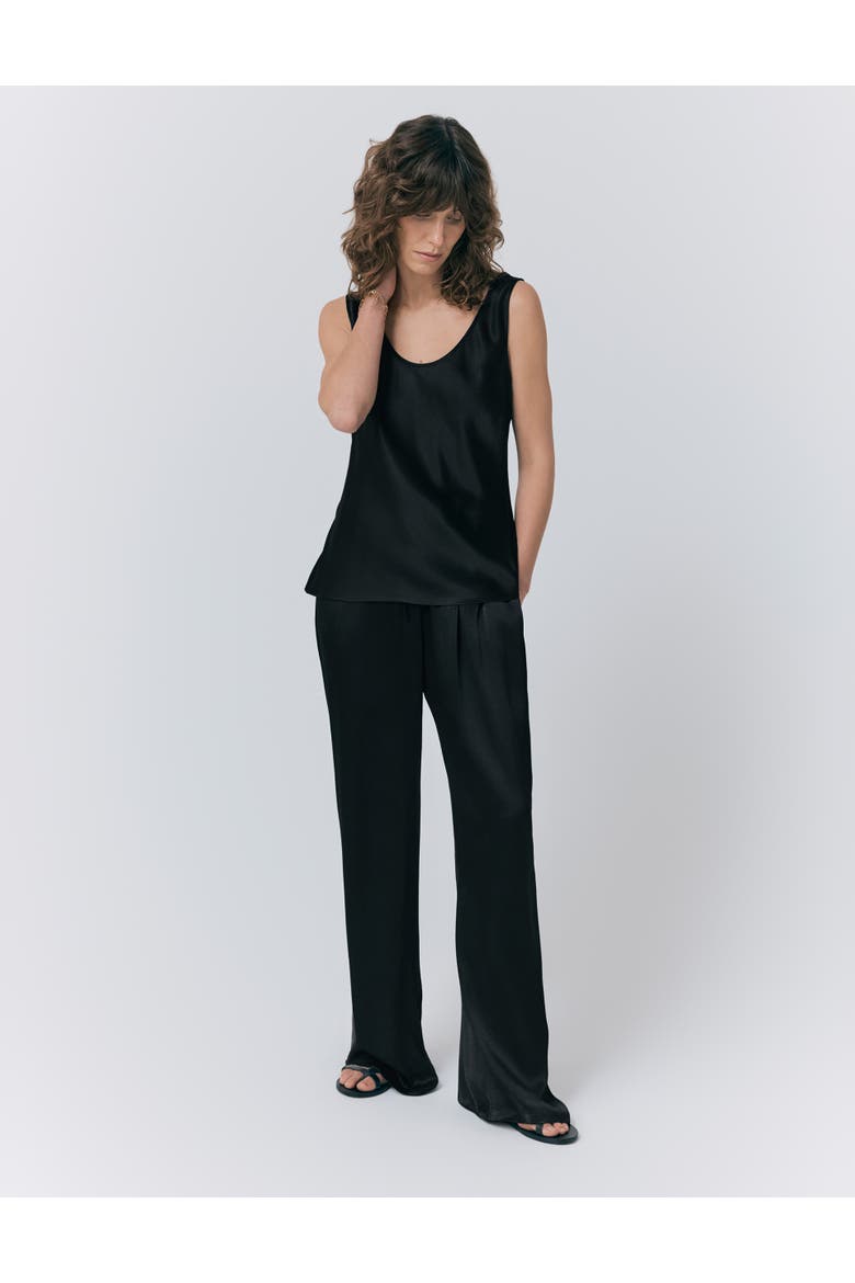 Margot Satin Top, Alternate, color, Black