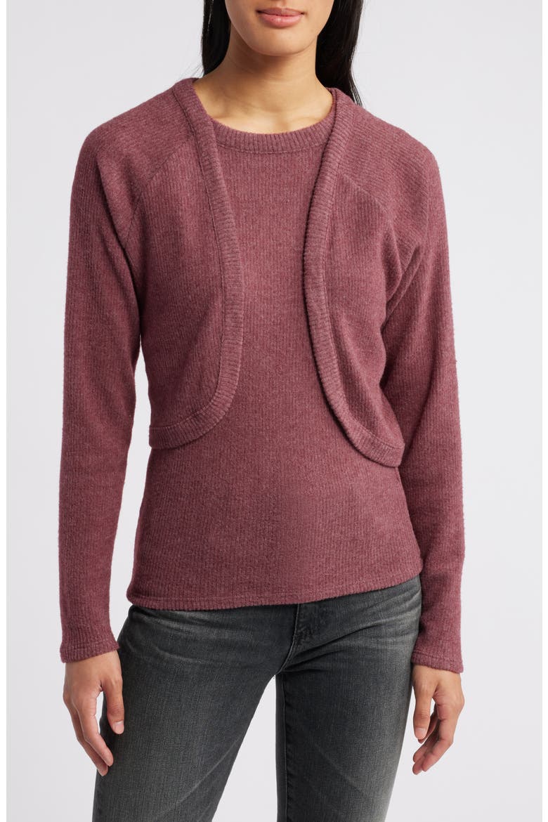 Rib Tank & Shrug Set, Main, color, WINE