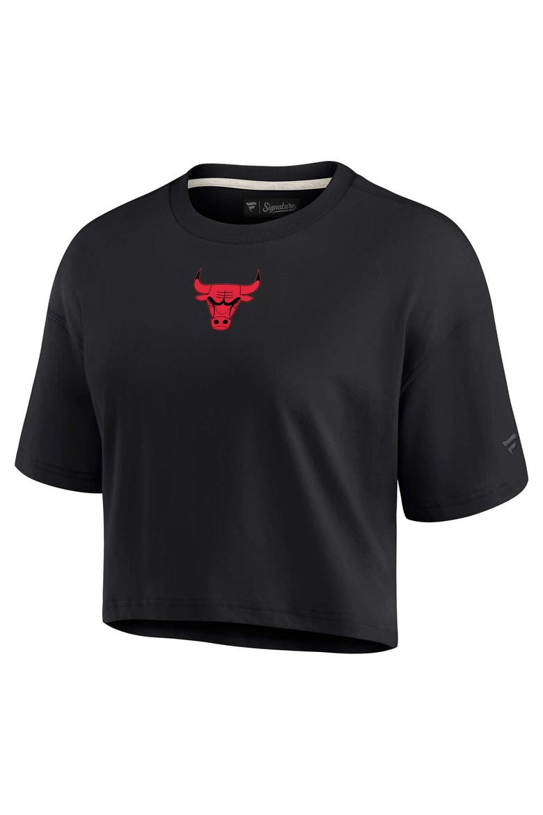 Women's Fanatics Signature Black Chicago Bulls Elements Super Soft Boxy Cropped T-Shirt, Alternate, color, Black