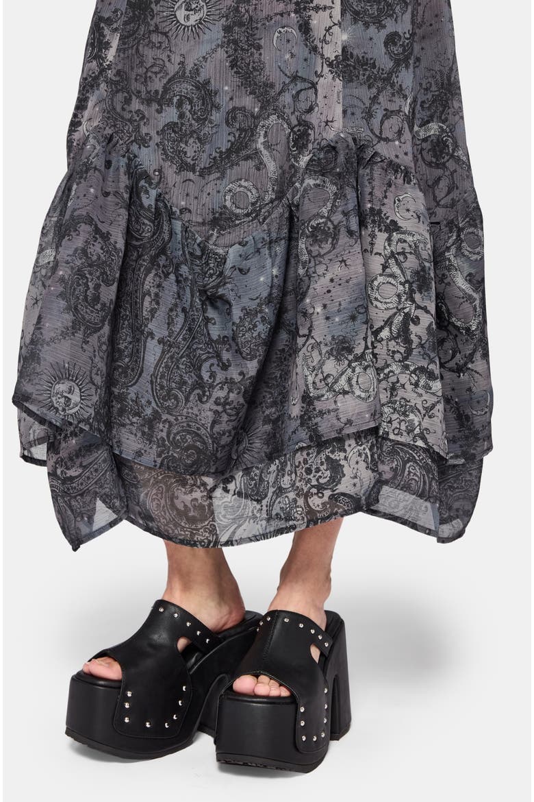 Gaia Celestial Print Midi Dress, Alternate, color, Purple