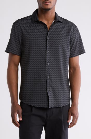 Shop Dkny Sportswear Jameson Short Sleeve Button-up Shirt