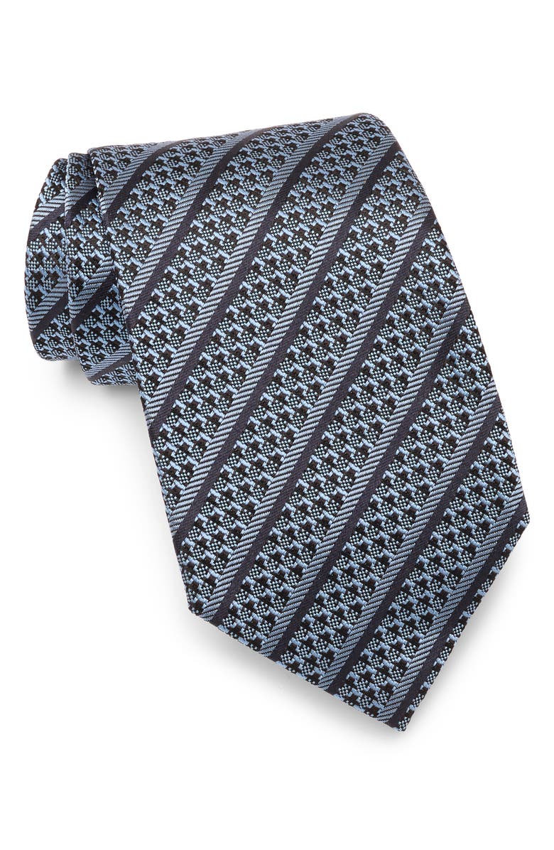ZEGNA TIES Stripe Silk Tie, Main, color, Brown/ Blue Stripe