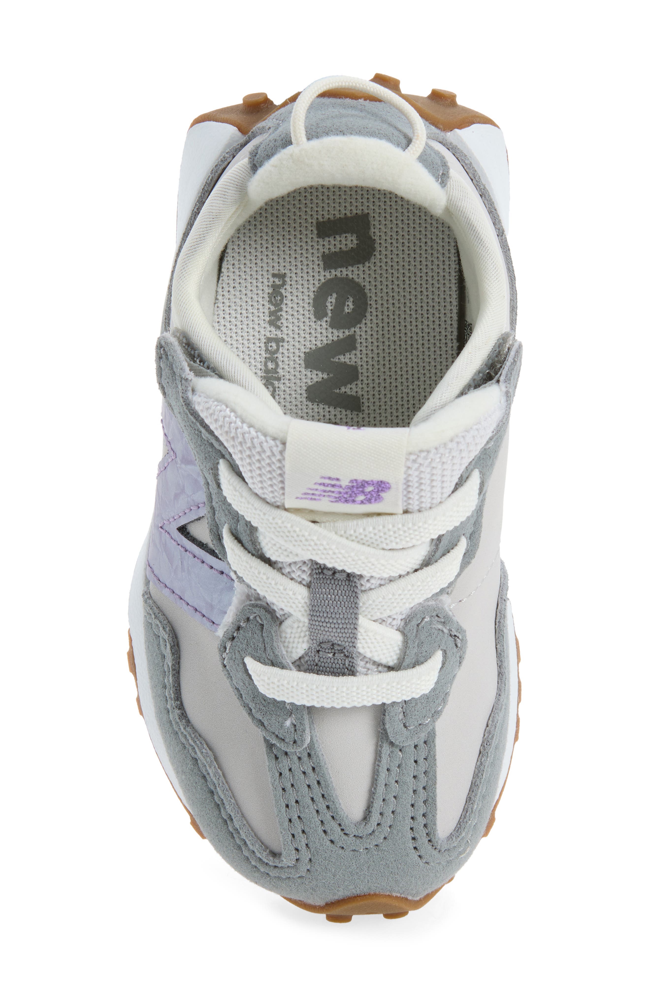 Kids' 327 Sneaker, Alternate, color, GREY MATTER/ CANDIED VIOLET