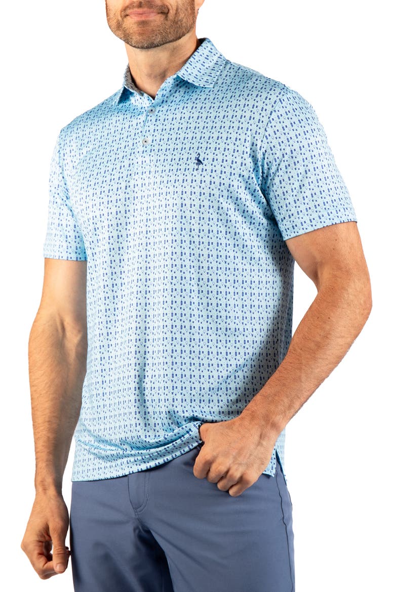 Bottoms Up Performance Polo, Alternate, color, AQUA