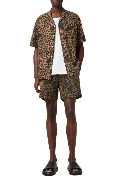Allsaints Styx Swim Trunks In Eden Green
