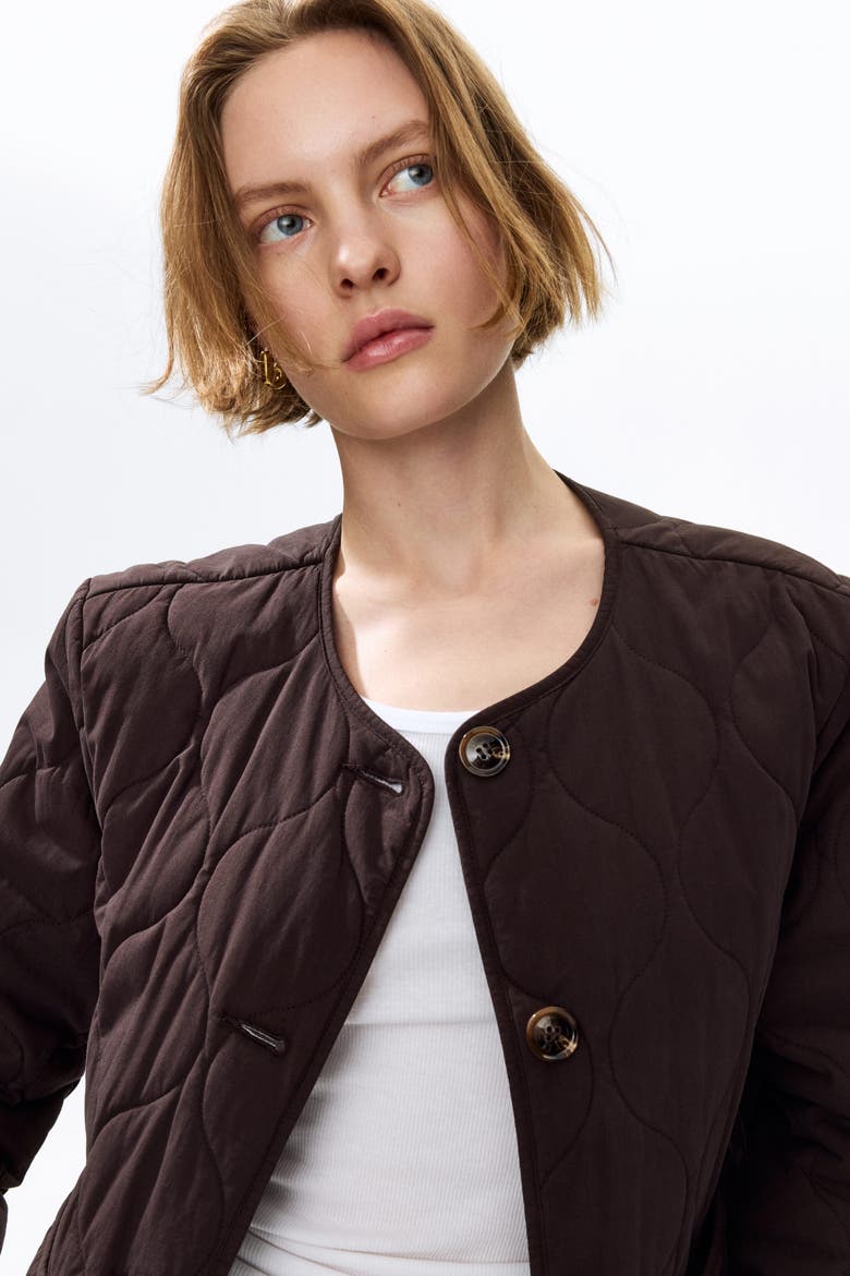 Quilted Jacket, Alternate, color, Dark brown
