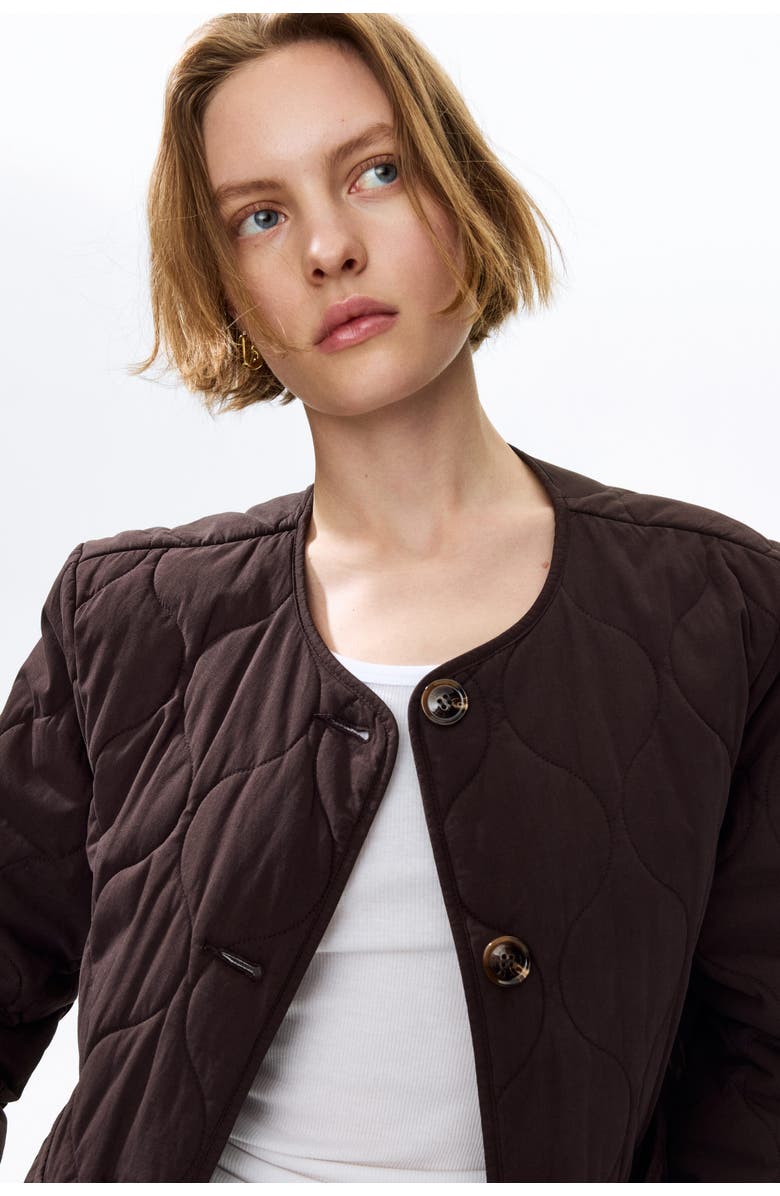 H&M Quilted Jacket, Alternate, color, Dark Brown