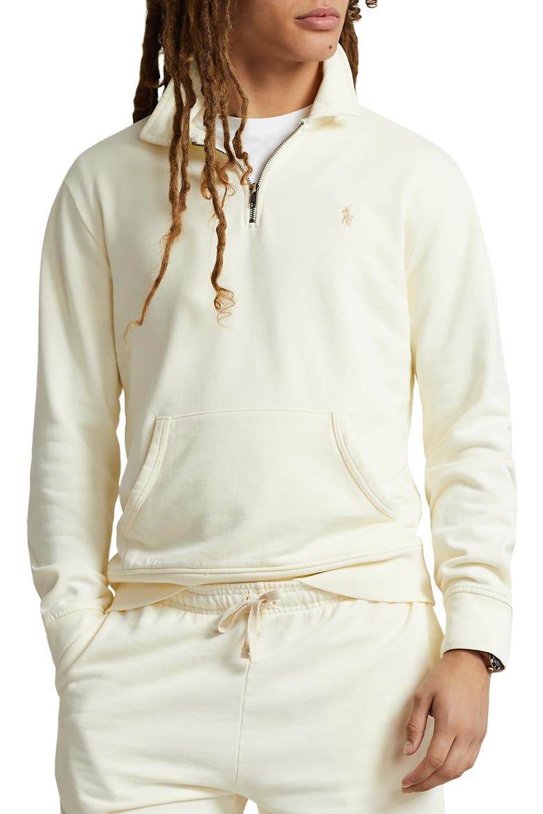 French Terry Quarter Zip Sweatshirt, Main, color, CLUBHOUSE CREAM