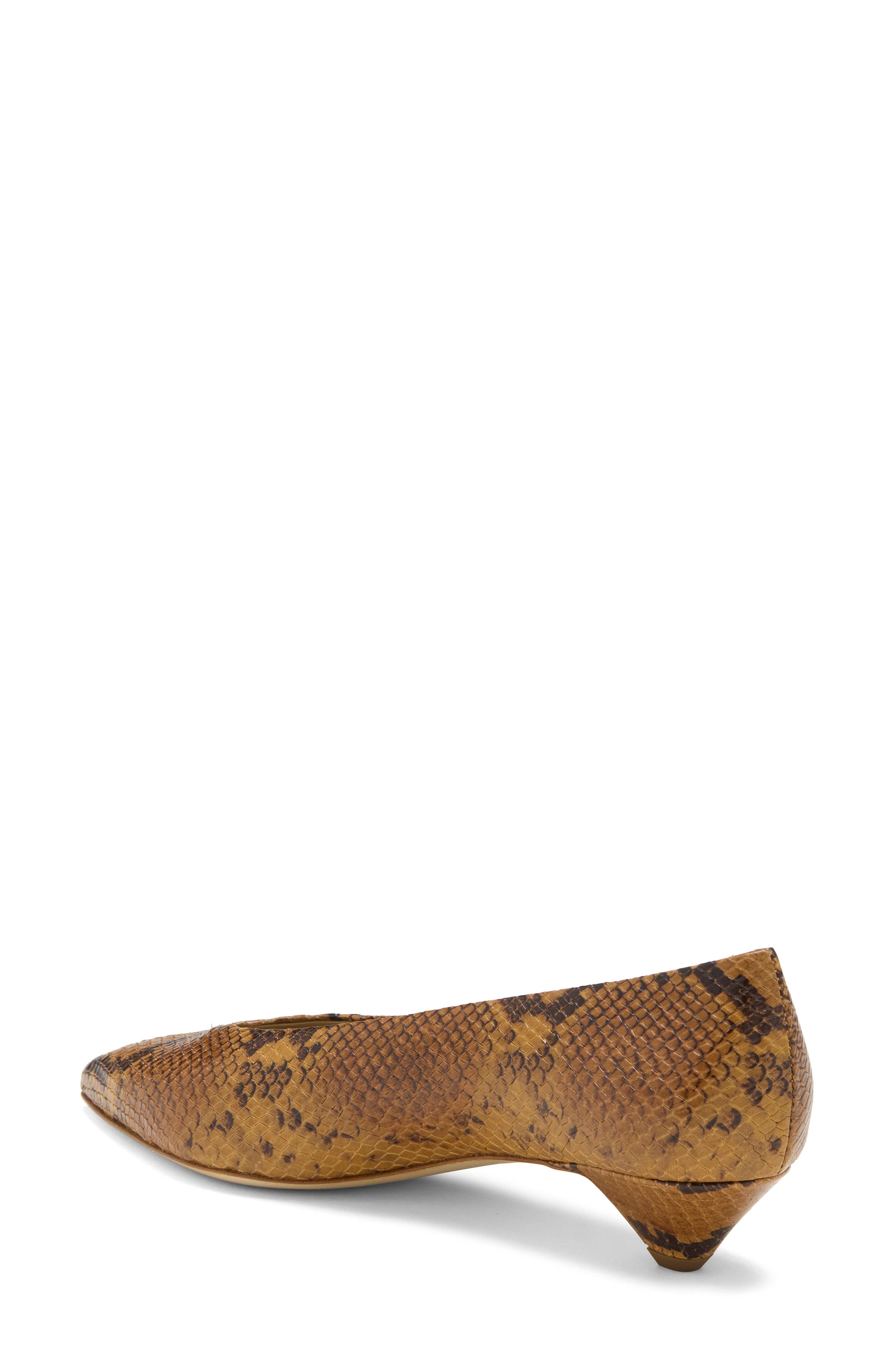 Trap Leather Pump, Alternate, color, MUSTARD PYTHON