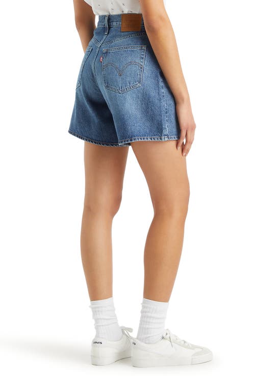 Levi's Baggy High Waist Mid Thigh Denim Shorts In Worn Memory Short