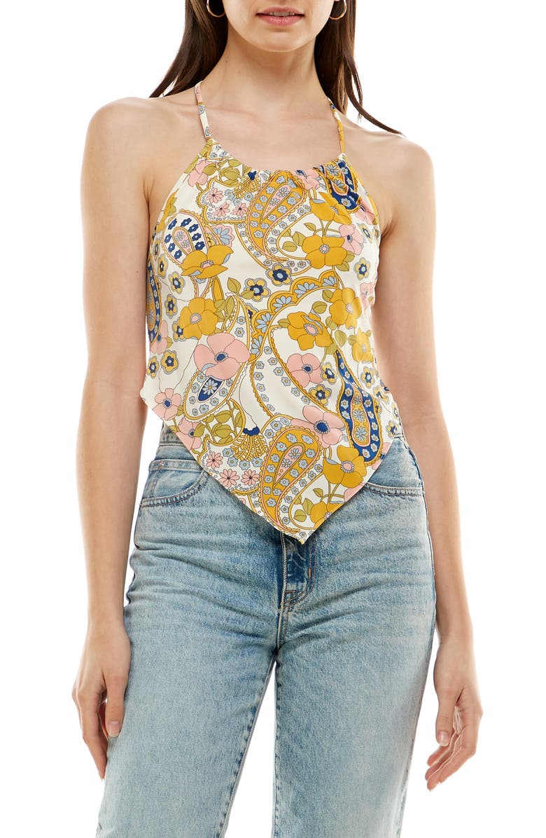 WAYF Rosetta Floral Halter Top, Main, color, Vintage Paisley