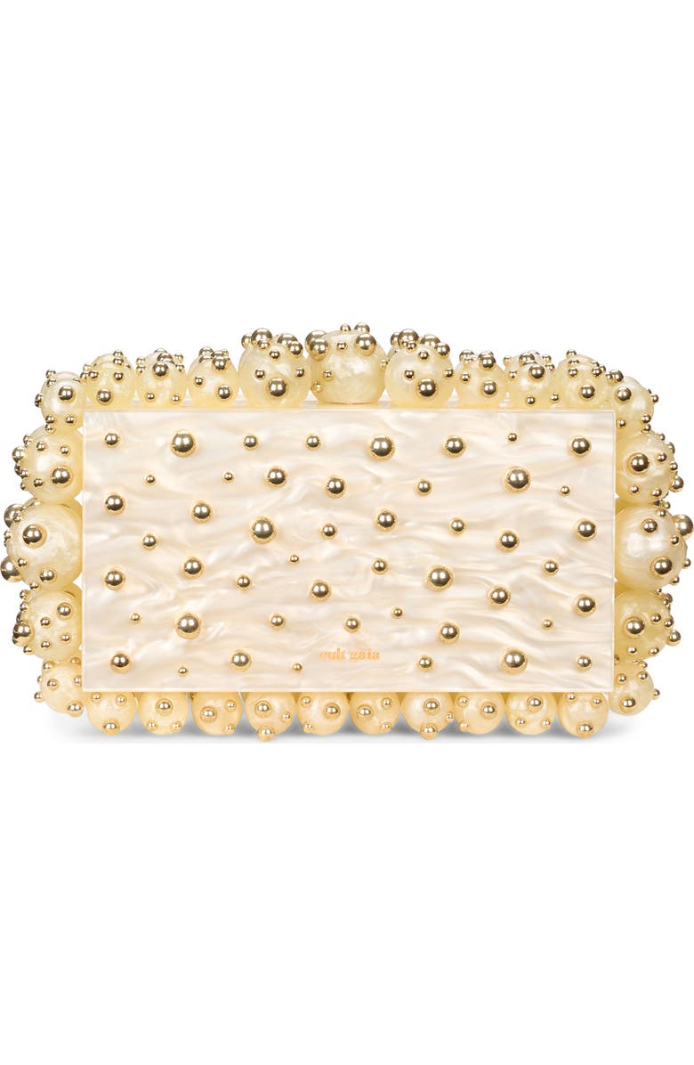 Cult Gaia Eos Beaded Acrylic Box Clutch, Main, color,