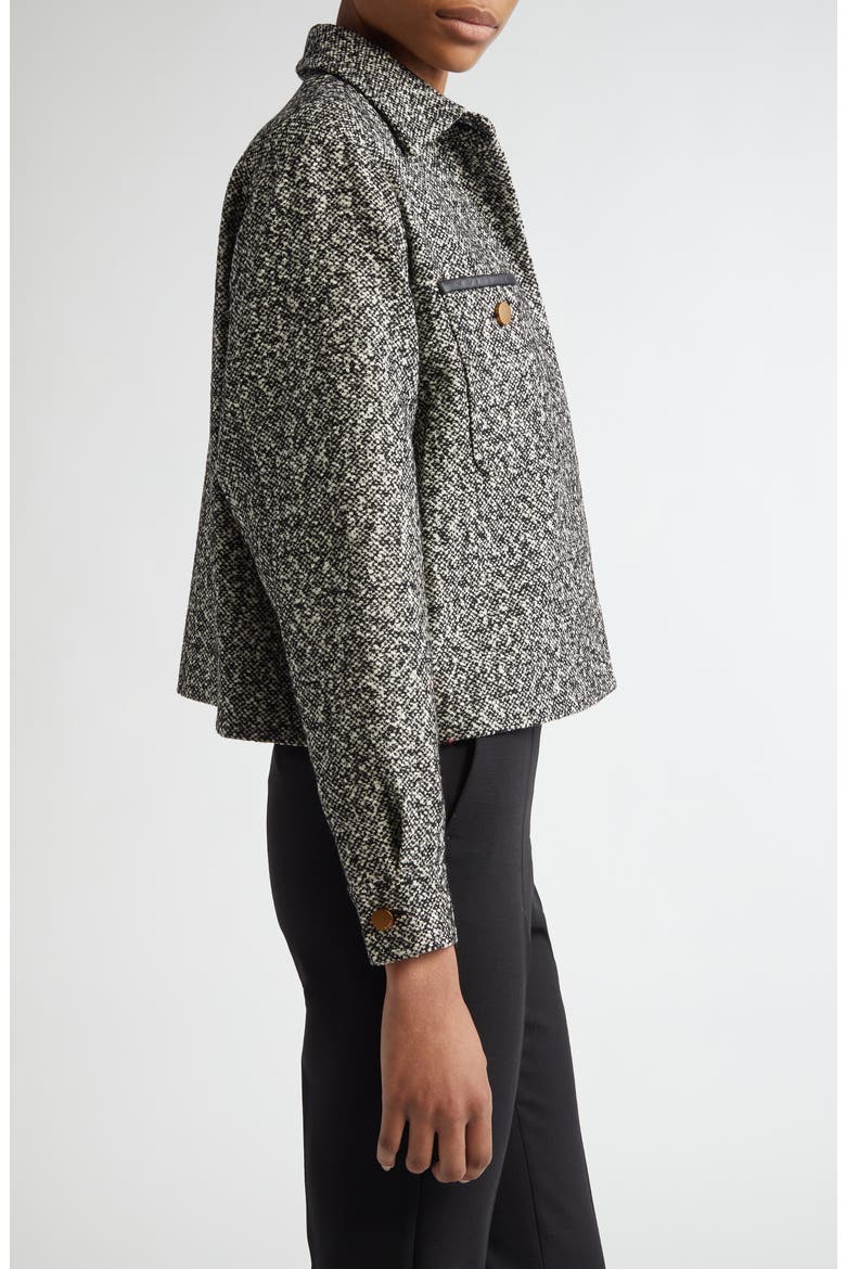 Demien Wool Blend Tweed Jacket, Alternate, color, BLACK WHITE