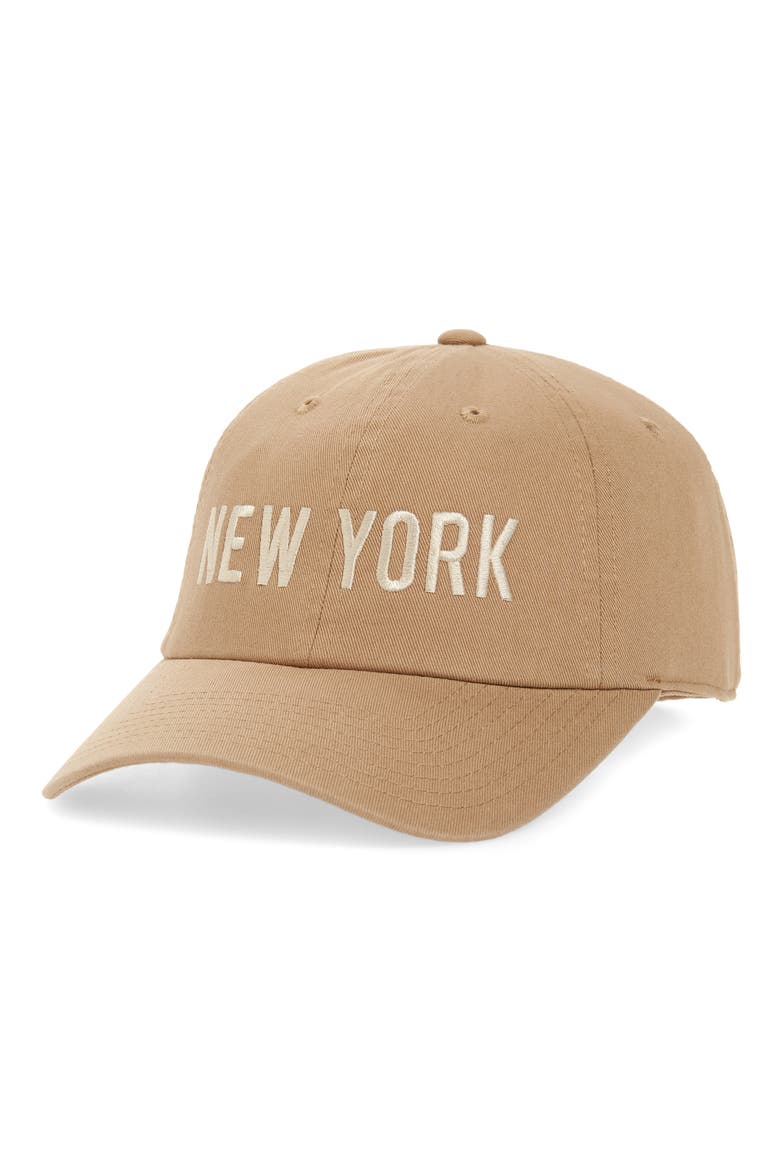 New York Cotton Baseball Cap, Main, color, KHAKI
