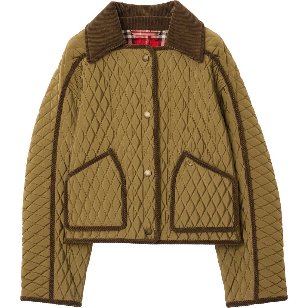 Burberry Cropped Quilted Nylon Floriston Jacket