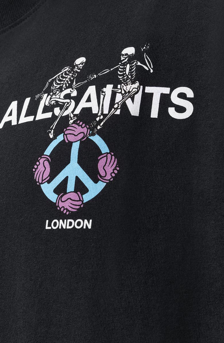AllSaints Reincarnate Cotton Graphic T-shirt, Alternate, color, Washed Black