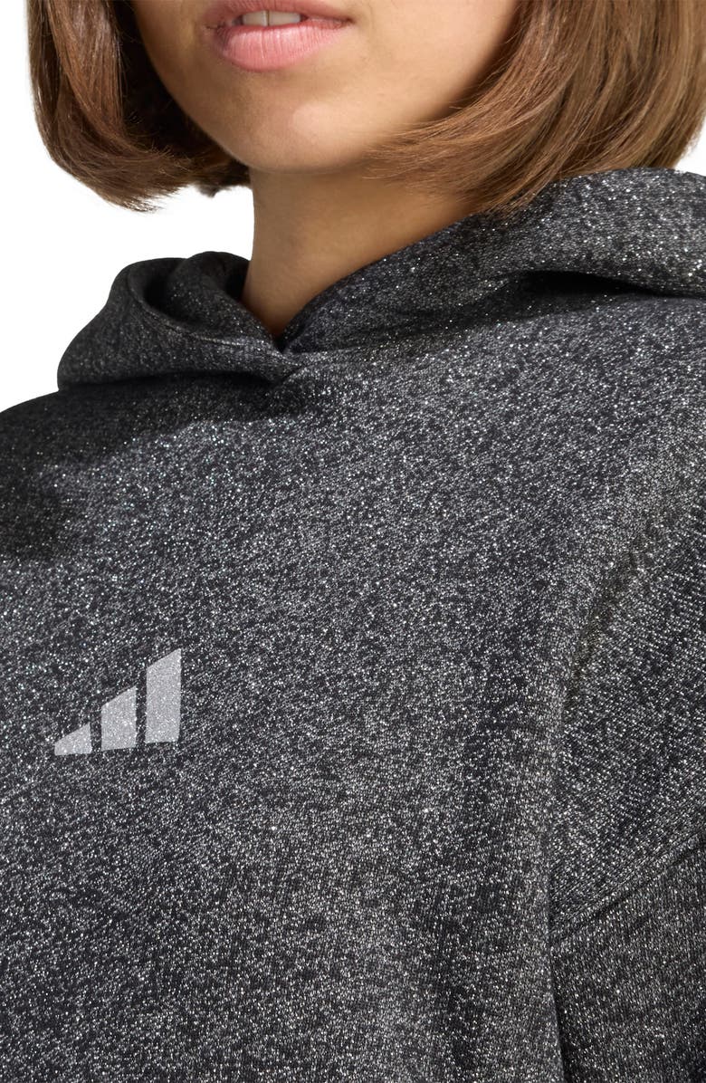 adidas ALL SZN Holiday Glitter Fleece Loose Hoodie, Alternate, color, 