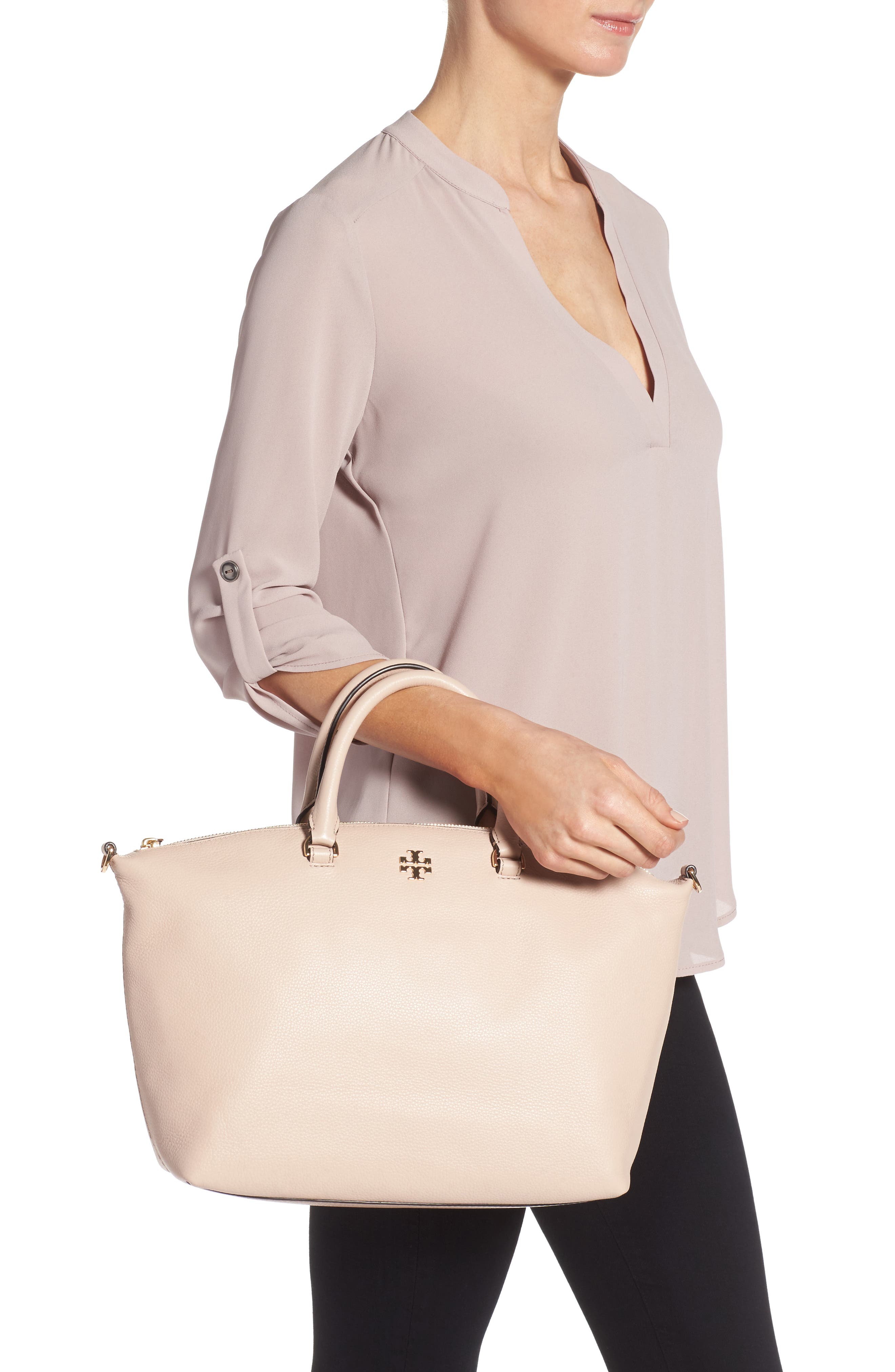 Tory Burch Frida Leather Satchel, Alternate, color, 