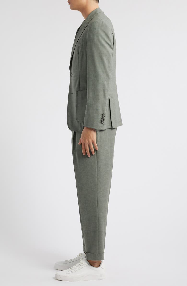 BOSS Heston Slim Fit Green Mélange Wool Suit, Alternate, color, Medium Green