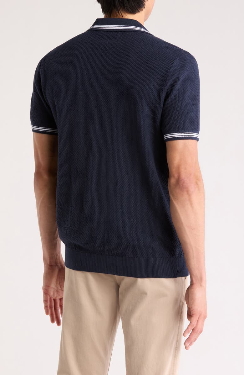 Original Penguin Textured Tipped Johnny Collar Polo, Alternate, color, Dark Sapphire