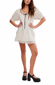 Free People Juno Embroidered Baby Doll Minidress