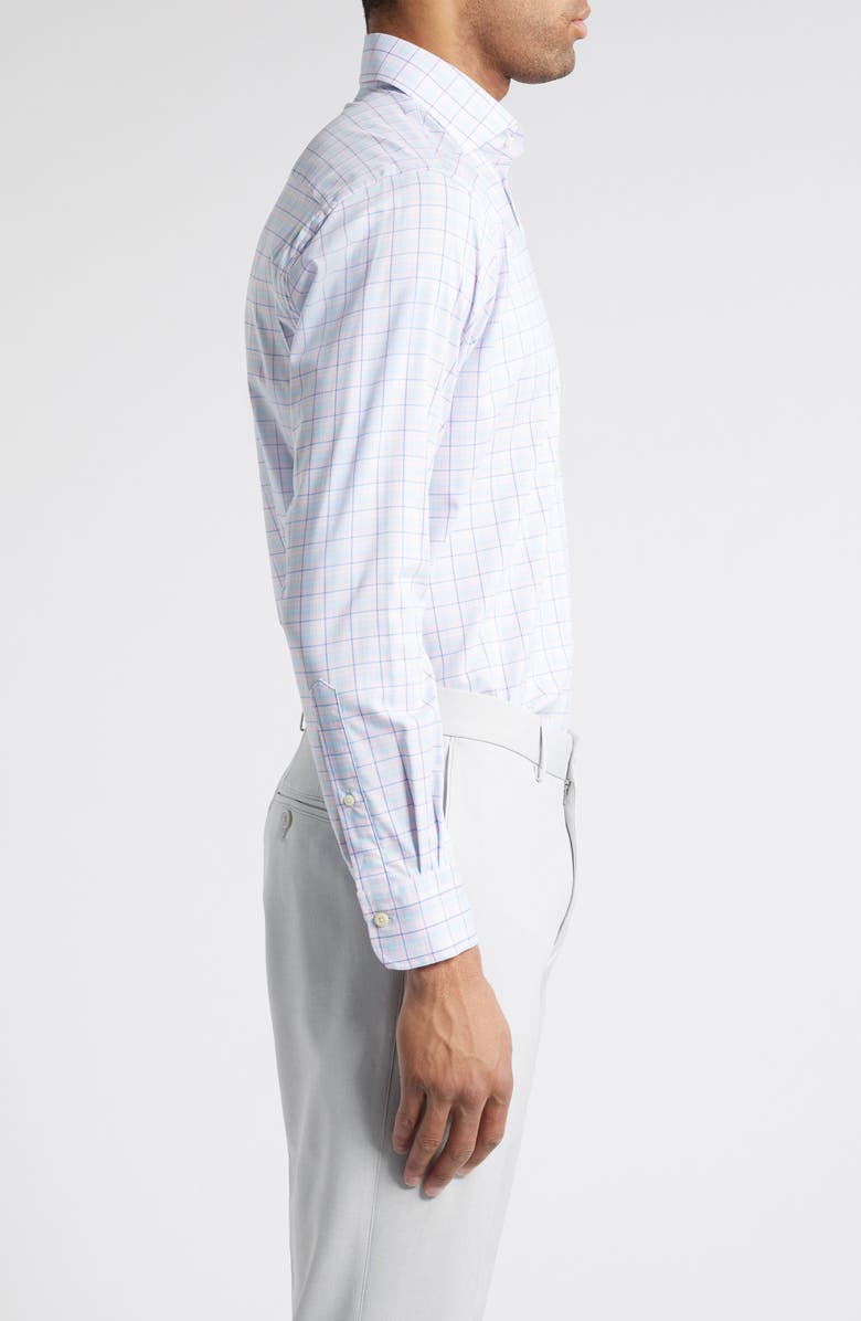 Peter Millar Huron Crown Lite Plaid Performance Button-Up Shirt, Alternate, color, Palmer Pink