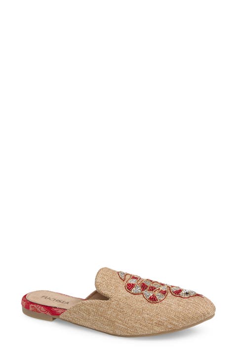 Embroidered Serpent Pointed Toe Mule (Women)