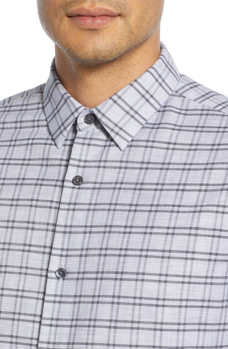 Theory Tait Slim Fit Jaspé Grid Sport Shirt, Alternate, color,