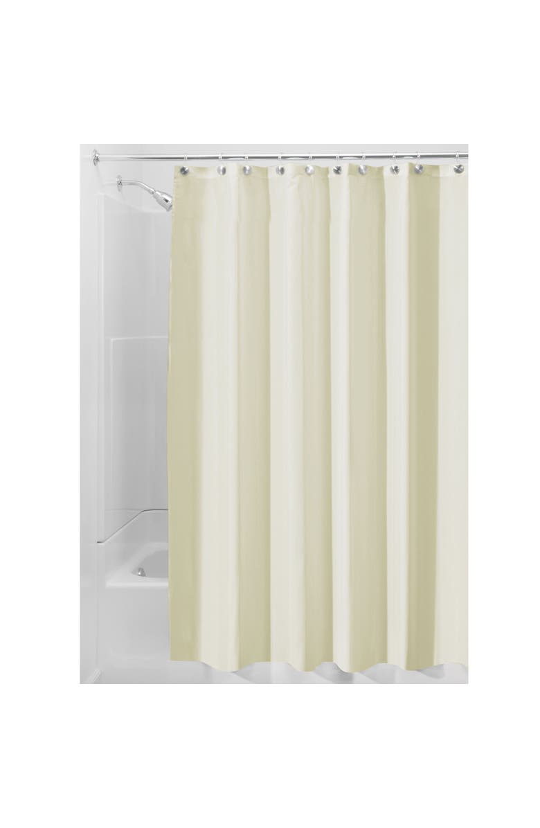 iDesign Solid Polyester Shower Curtain - 72" x 72" - Set of 2 - Brown, Alternate, color, Sand