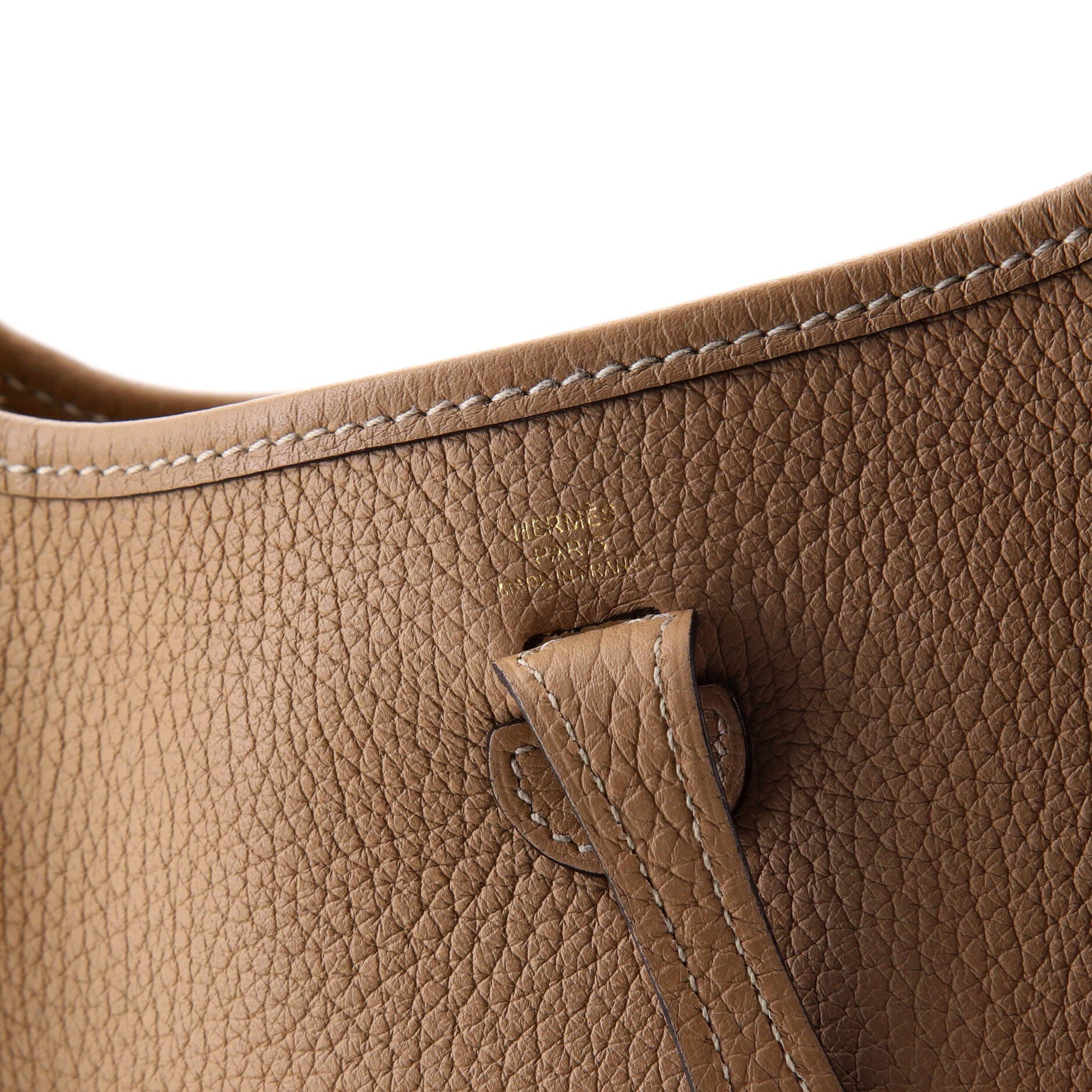Pre-Owned Hermes Long Strap Evelyne Bag Clemence TPM, Alternate, color, Trench