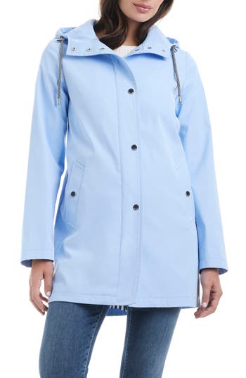 Kate Spade New York Hooded Rain Jacket In Clear Sky