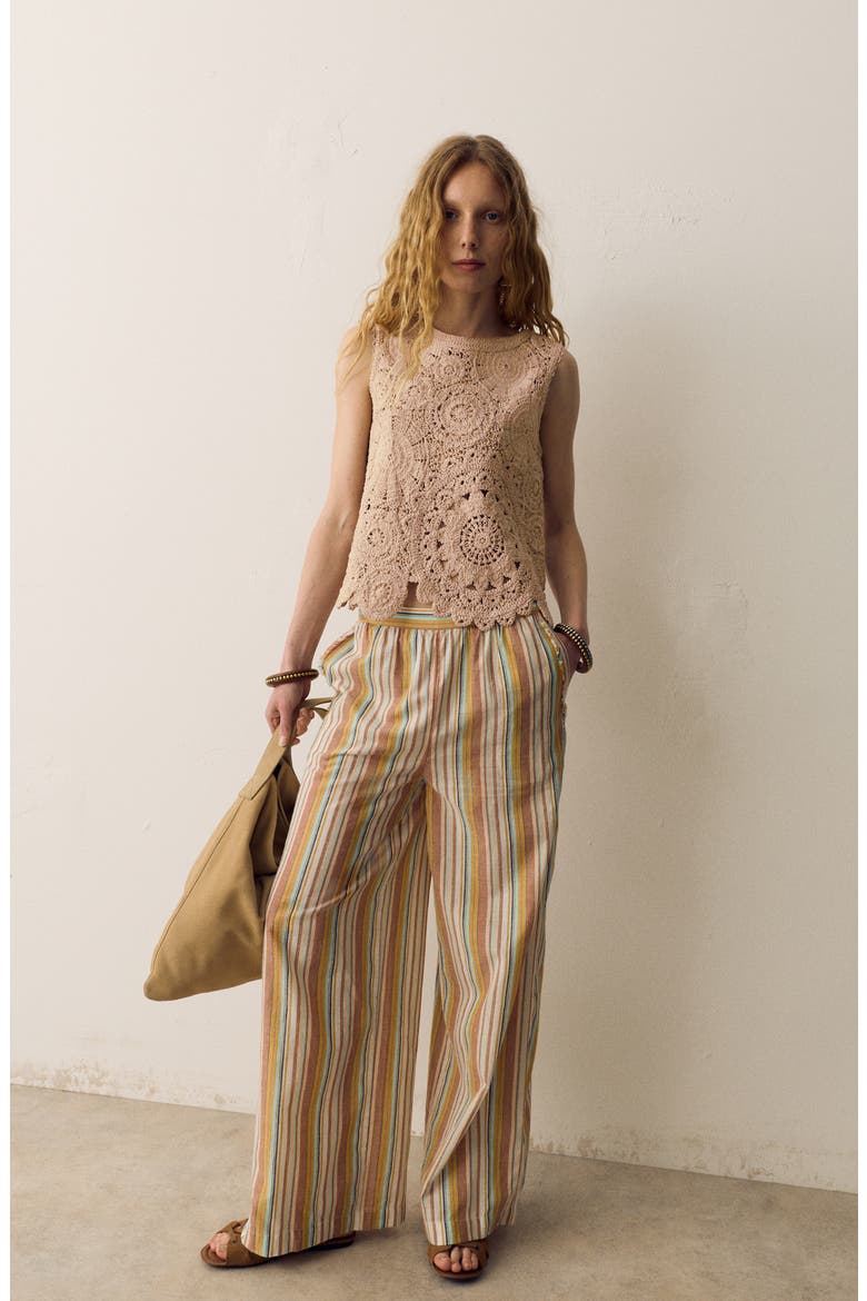 Open Knit Vest, Alternate, color, BEIGE