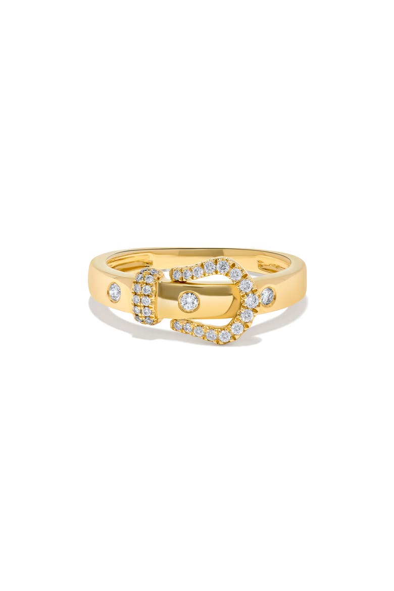Diamond Belt Buckle Ring, Alternate, color, YELLOW GOLD