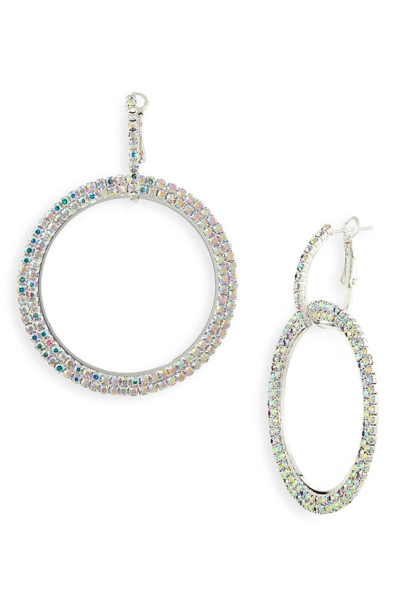 Tasha Crystal Circle Drop Earrings, Main, color, Silver Ab Crystal