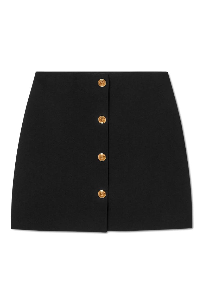 Front Button Skirt, Main, color, BLACK