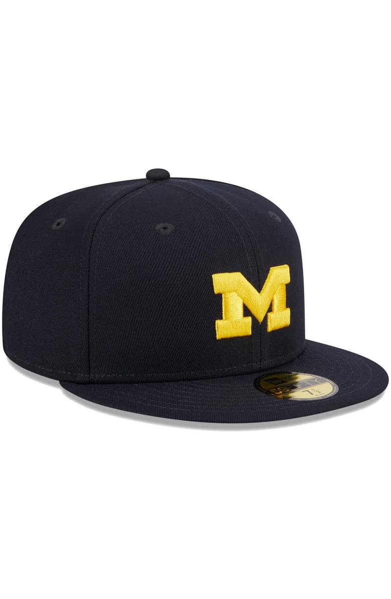 New Era Men's New Era Navy Michigan Wolverines 59FIFTY Fitted Hat, Alternate, color, 
