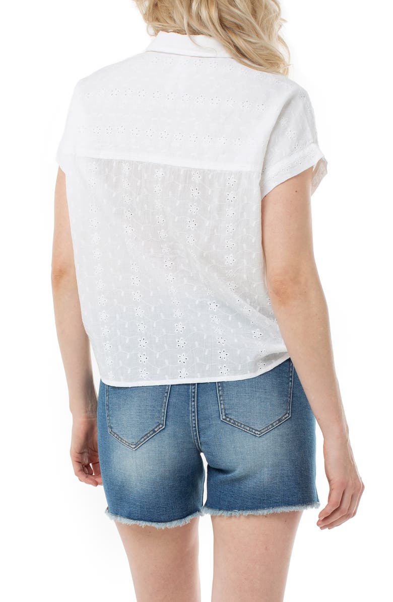 Liverpool Boxy Dolman Tie Neck Button-Up Shirt, Alternate, color,