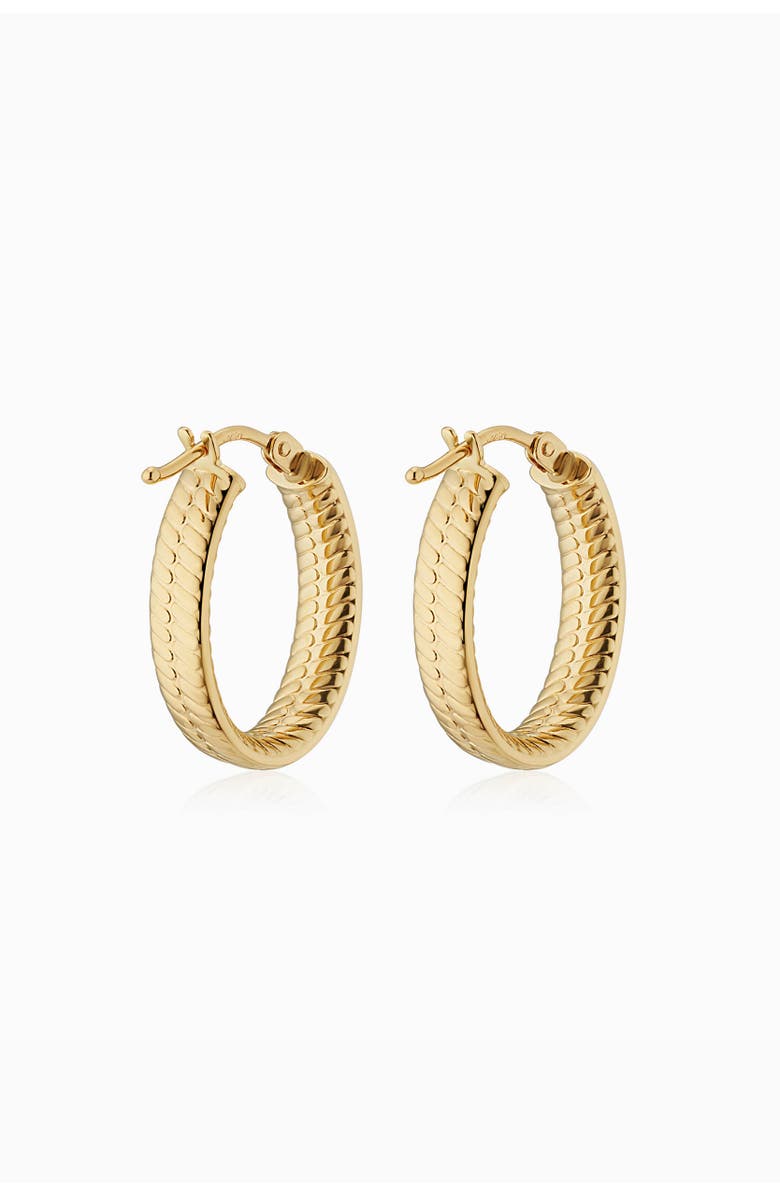 Oradina 18K Yellow Gold I'm Ready Hoops, Alternate, color, 