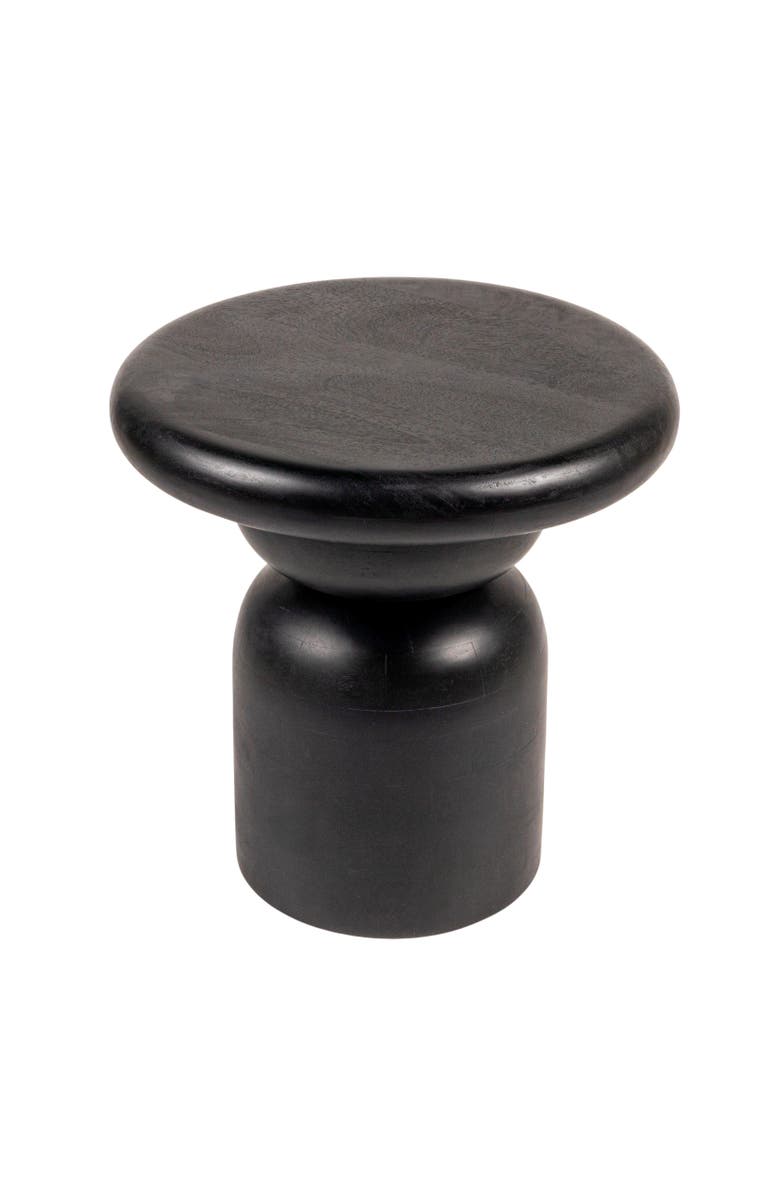 Storied Home Round Accent Table, Main, color, Black